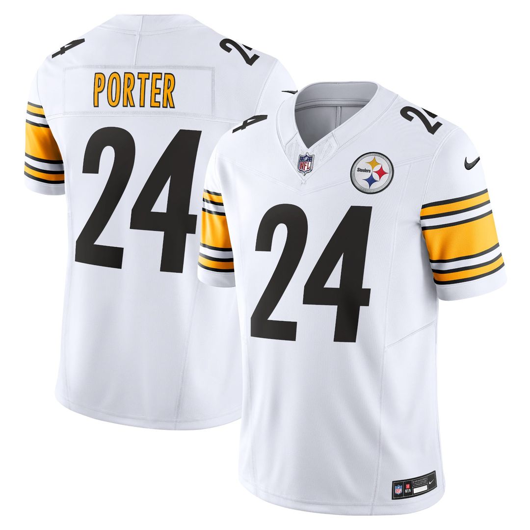 Men's Nike Pittsburgh Steelers Joey Porter Jr. White Vapor F.U.S.E. Limited NFL Jersey