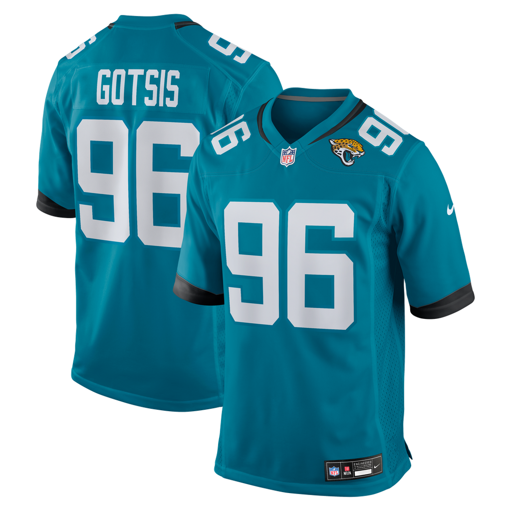 Men's Nike Jacksonville Jaguars Adam Gotsis Teal Game NFL Jersey