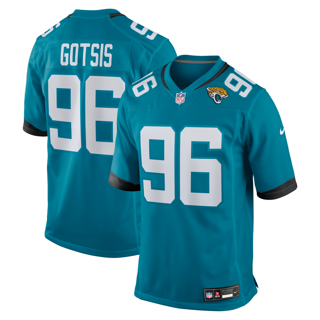 Men's Nike Jacksonville Jaguars Adam Gotsis Teal Game NFL Jersey