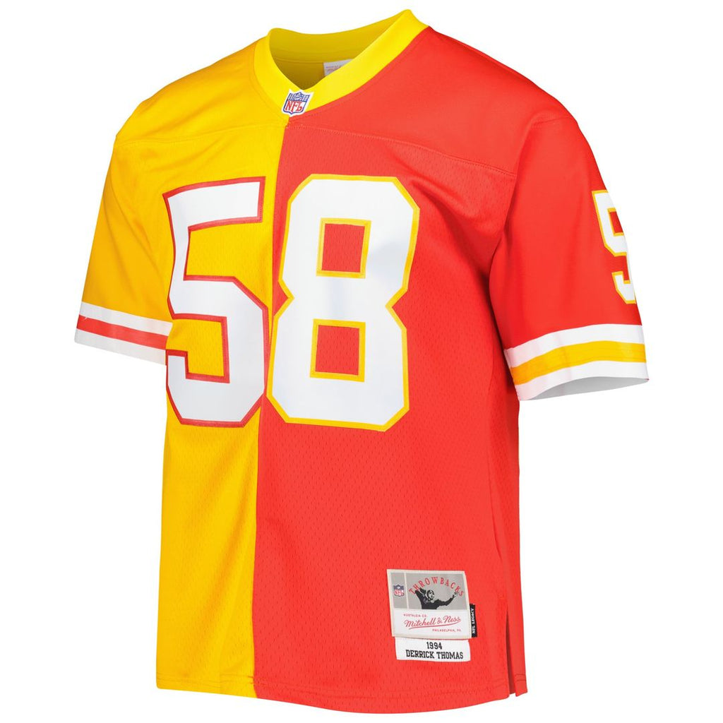 Men's Mitchell & Ness Kansas City Chiefs Derrick Thomas Red/Gold 1994 Split Legacy Replica NFL Jersey