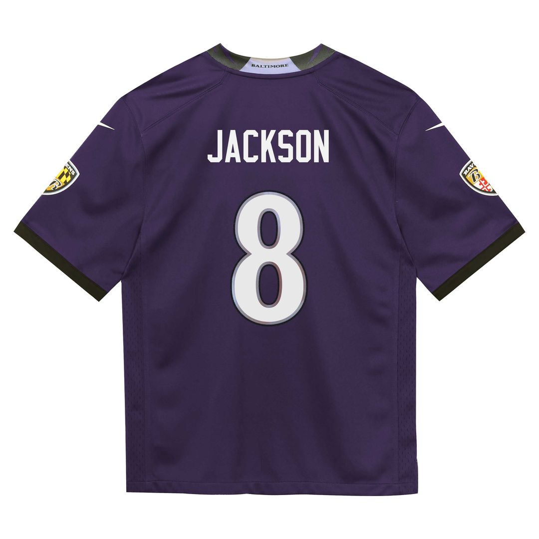 Preschool Nike Baltimore Ravens Lamar Jackson Purple Team Game NFL Jersey