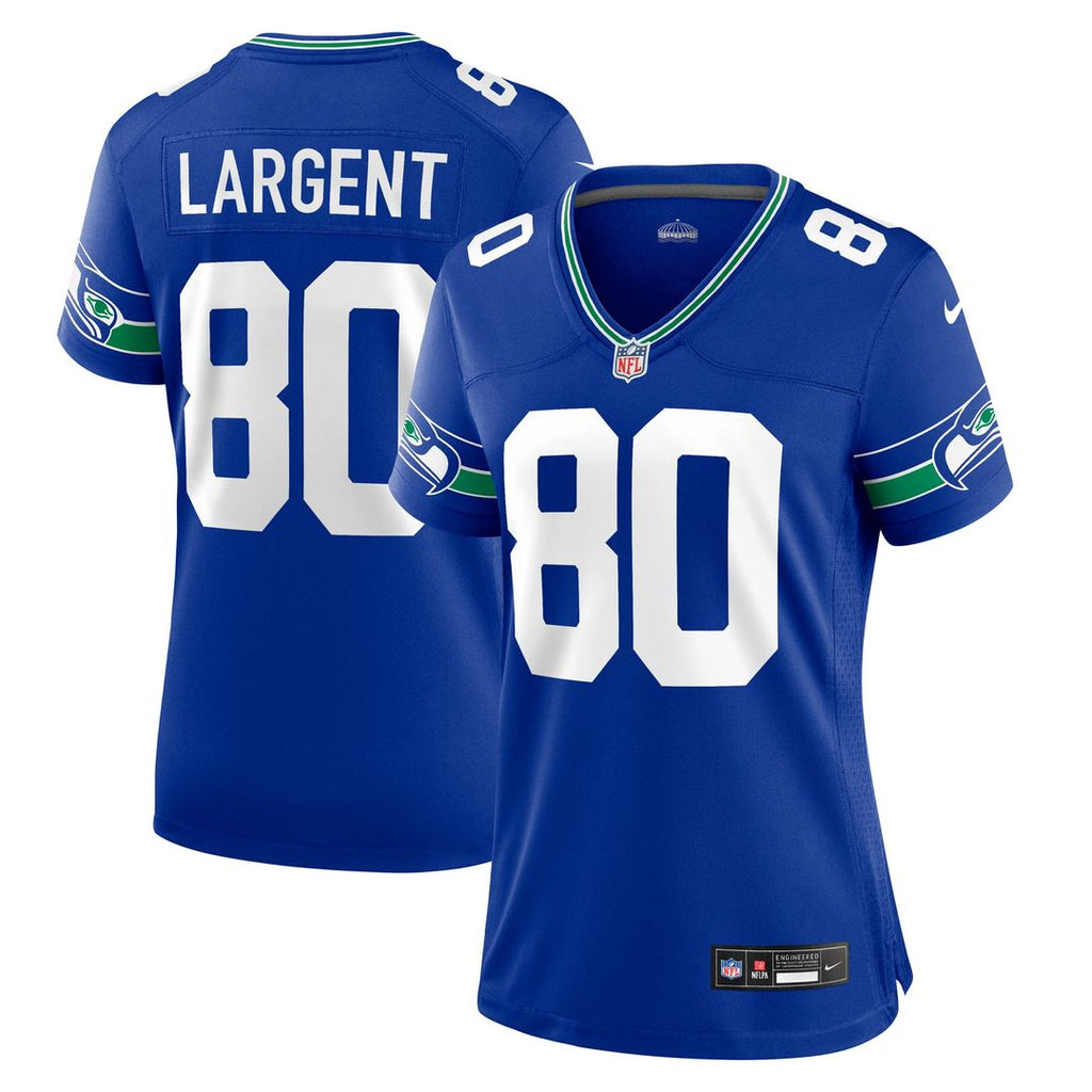 Women's Nike Seattle Seahawks Steve Largent Royal Throwback Retired Player Game NFL Jersey