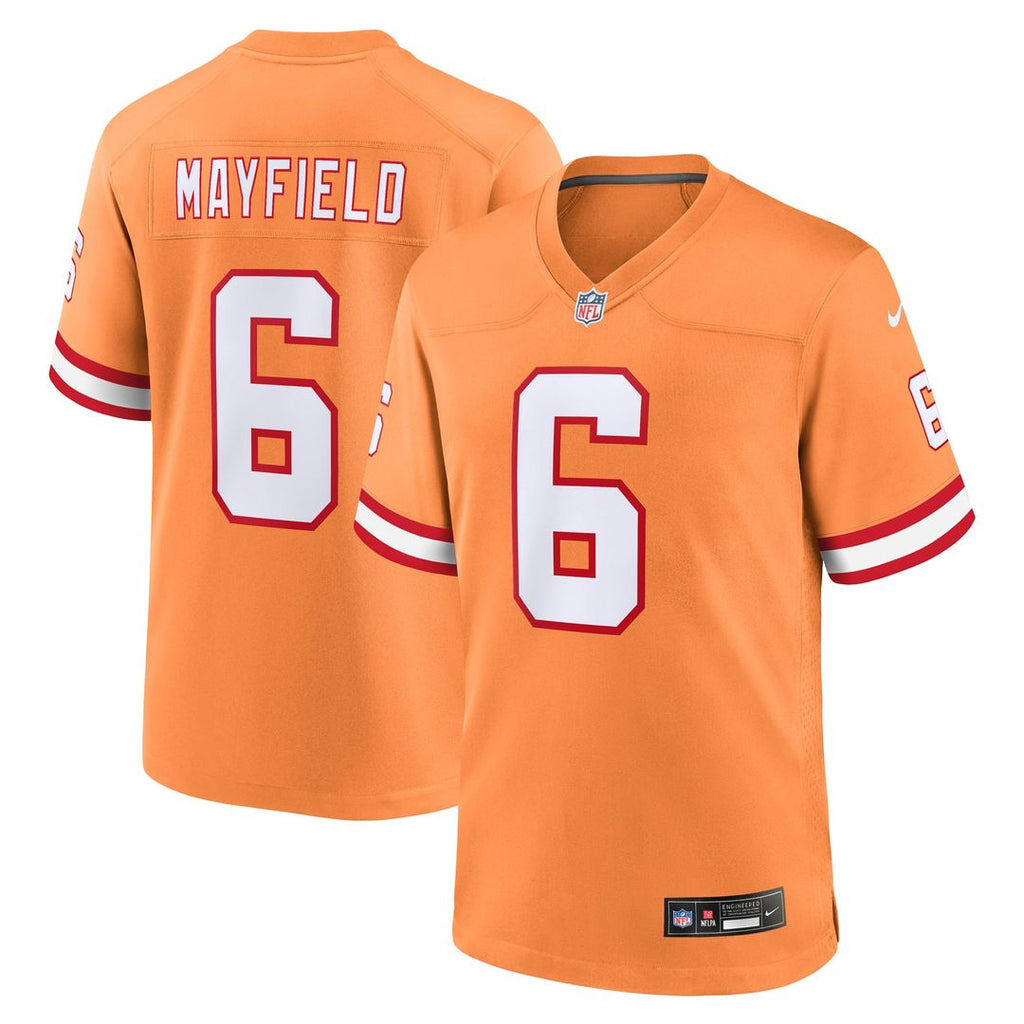 Men's Nike Tampa Bay Buccaneers Baker Mayfield Orange Throwback Game NFL Jersey
