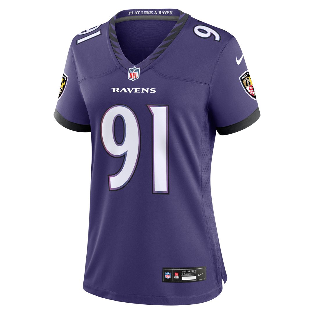 Women's Nike Baltimore Ravens Trey Hendrickson Purple Team Game NFL Jersey