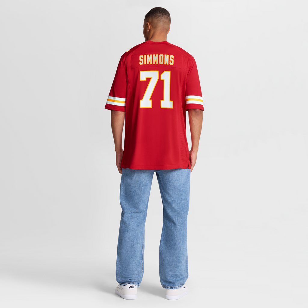 Men's Nike Kansas City Chiefs Josh Simmons Red Team Game NFL Jersey