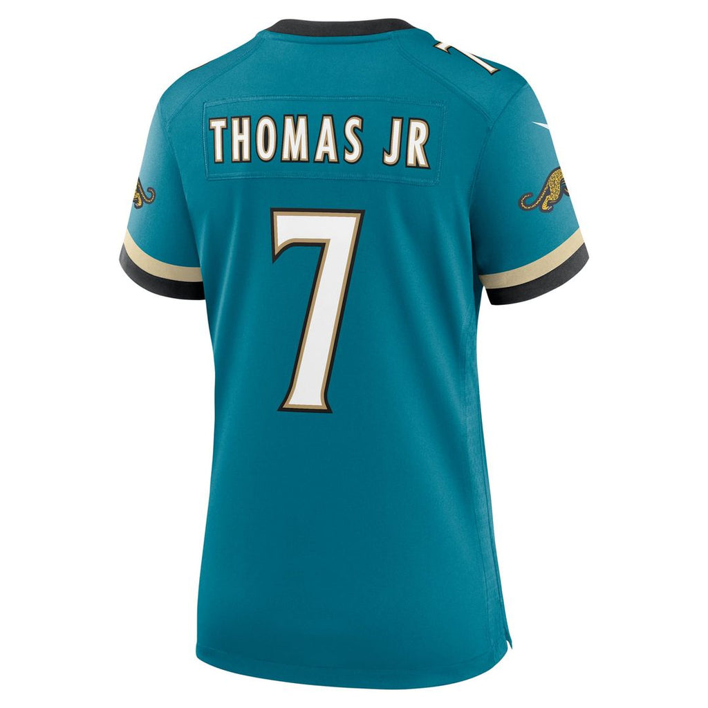 Women's Nike Jacksonville Jaguars Brian Thomas Jr. Teal Prowler Throwback Game NFL Jersey