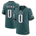 Men's Nike Philadelphia Eagles Marquise Brown Midnight Green Team Game NFL Jersey