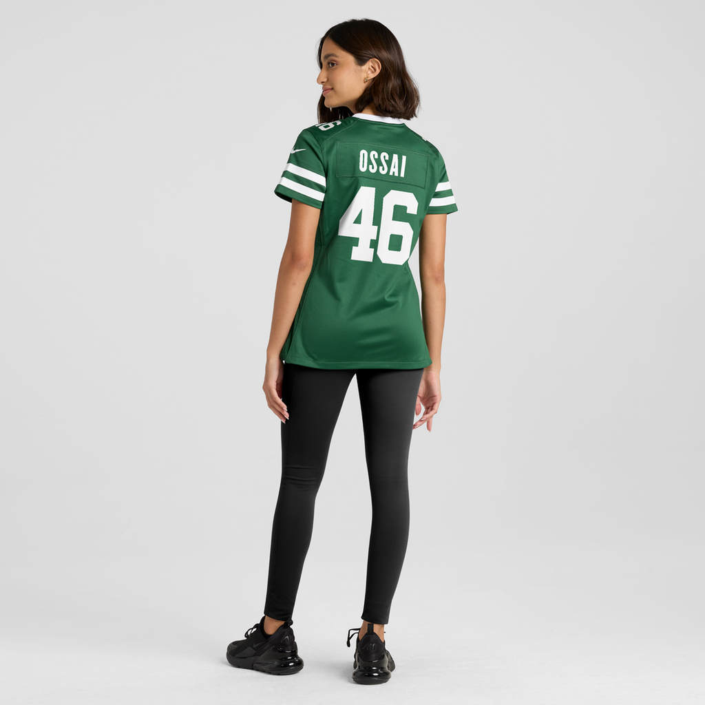Women's Nike New York Jets Joseph Ossai Legacy Green Team Game NFL Jersey