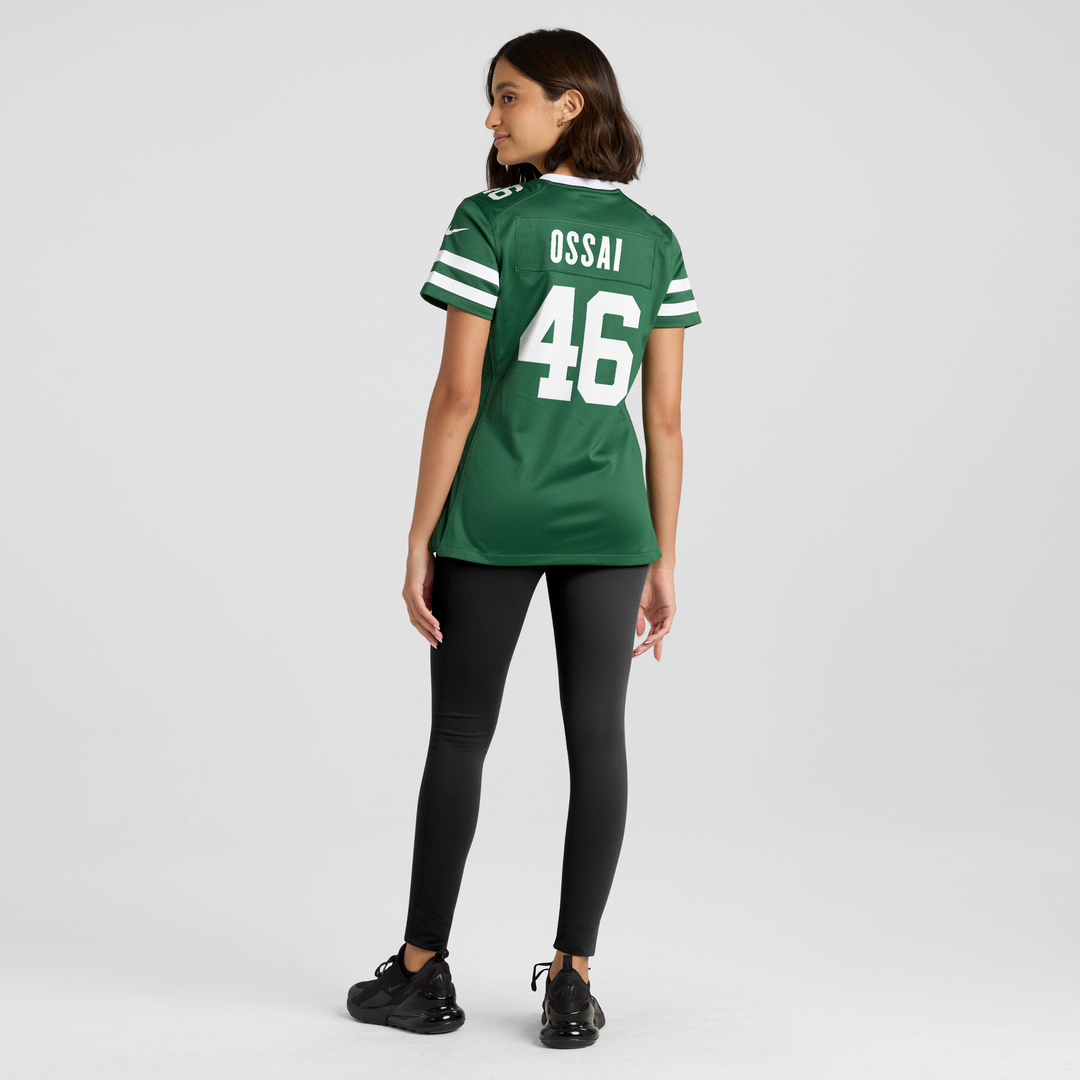 Women's Nike New York Jets Joseph Ossai Legacy Green Team Game NFL Jersey