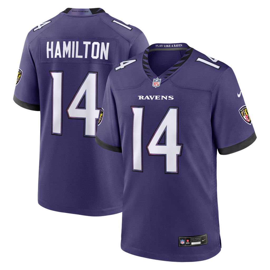 Men's Nike Baltimore Ravens Kyle Hamilton Purple Team Game NFL Jersey