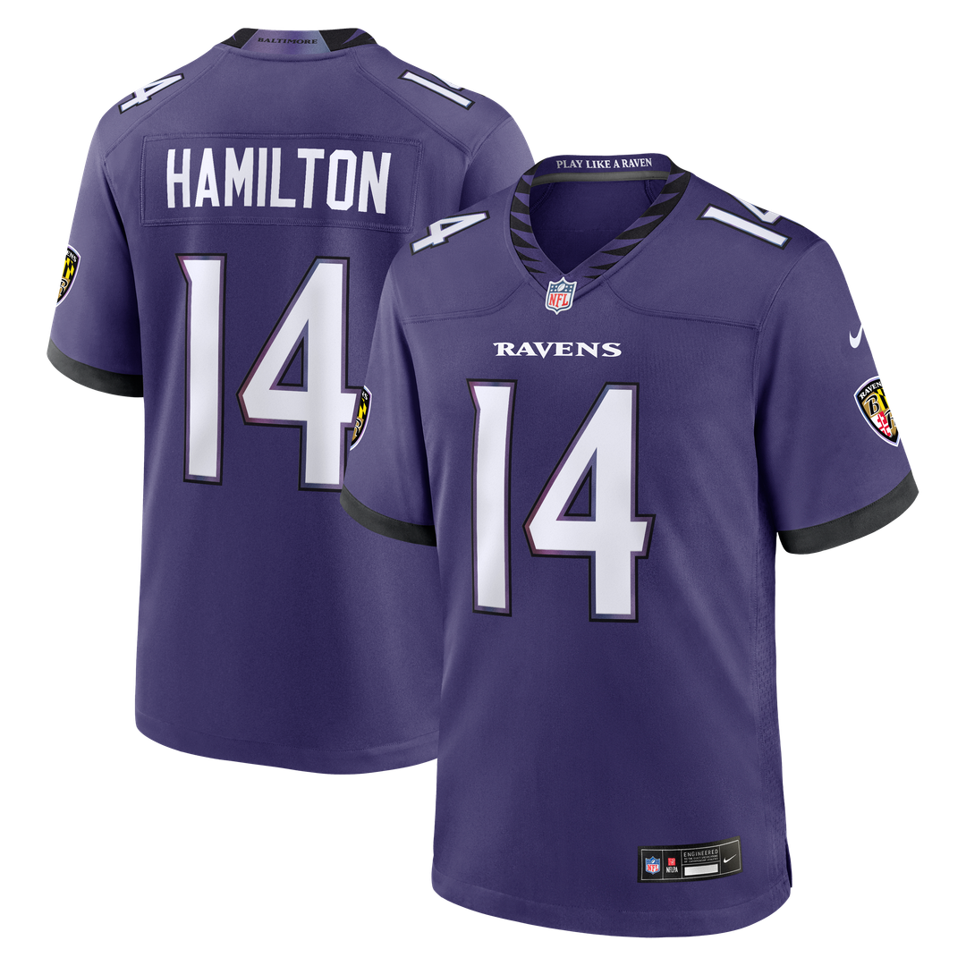 Men's Nike Baltimore Ravens Kyle Hamilton Purple Team Game NFL Jersey