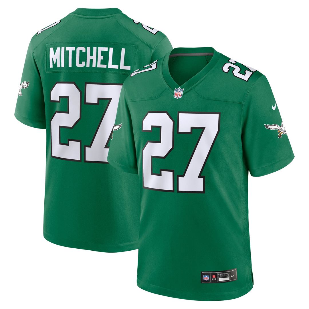Men's Nike Philadelphia Eagles Quinyon Mitchell Midnight Green Team Game NFL Jersey
