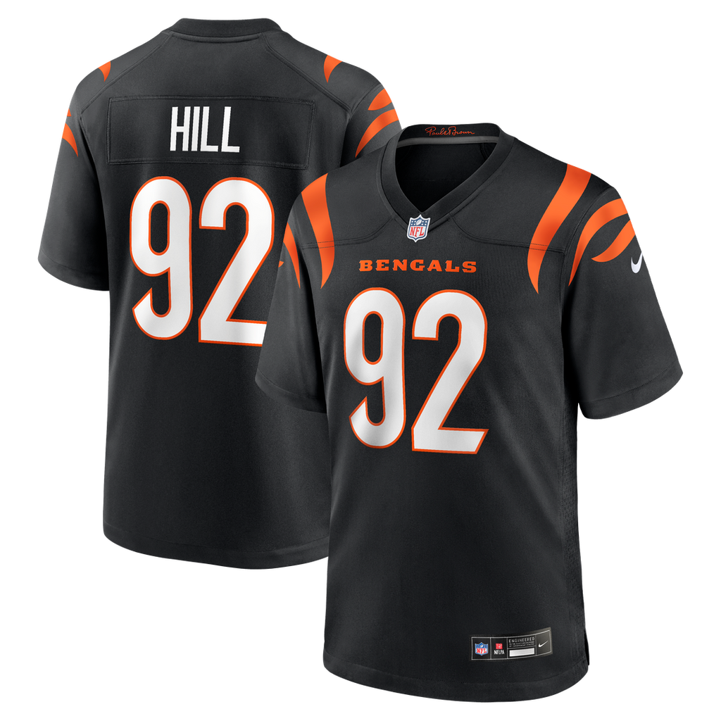 Men's Nike Cincinnati Bengals B.J. Hill Black Game NFL Jersey