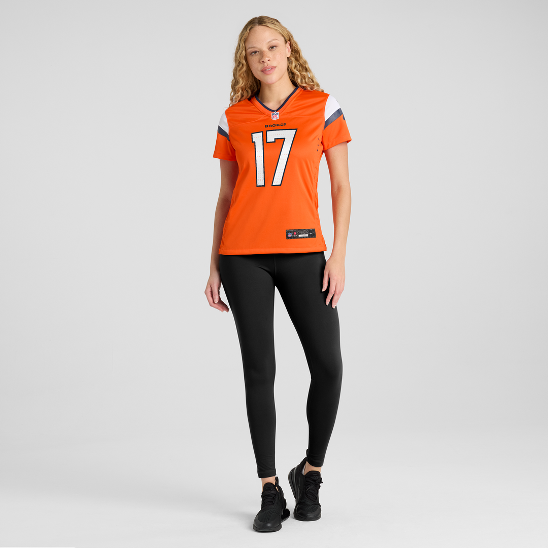 Women's Nike Denver Broncos Jaylen Waddle Orange Game NFL Jersey