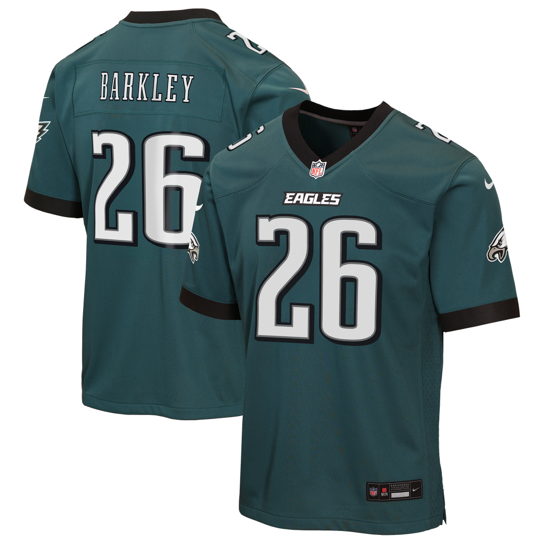 Youth Nike Philadelphia Eagles Saquon Barkley Midnight Green Team Game NFL Jersey