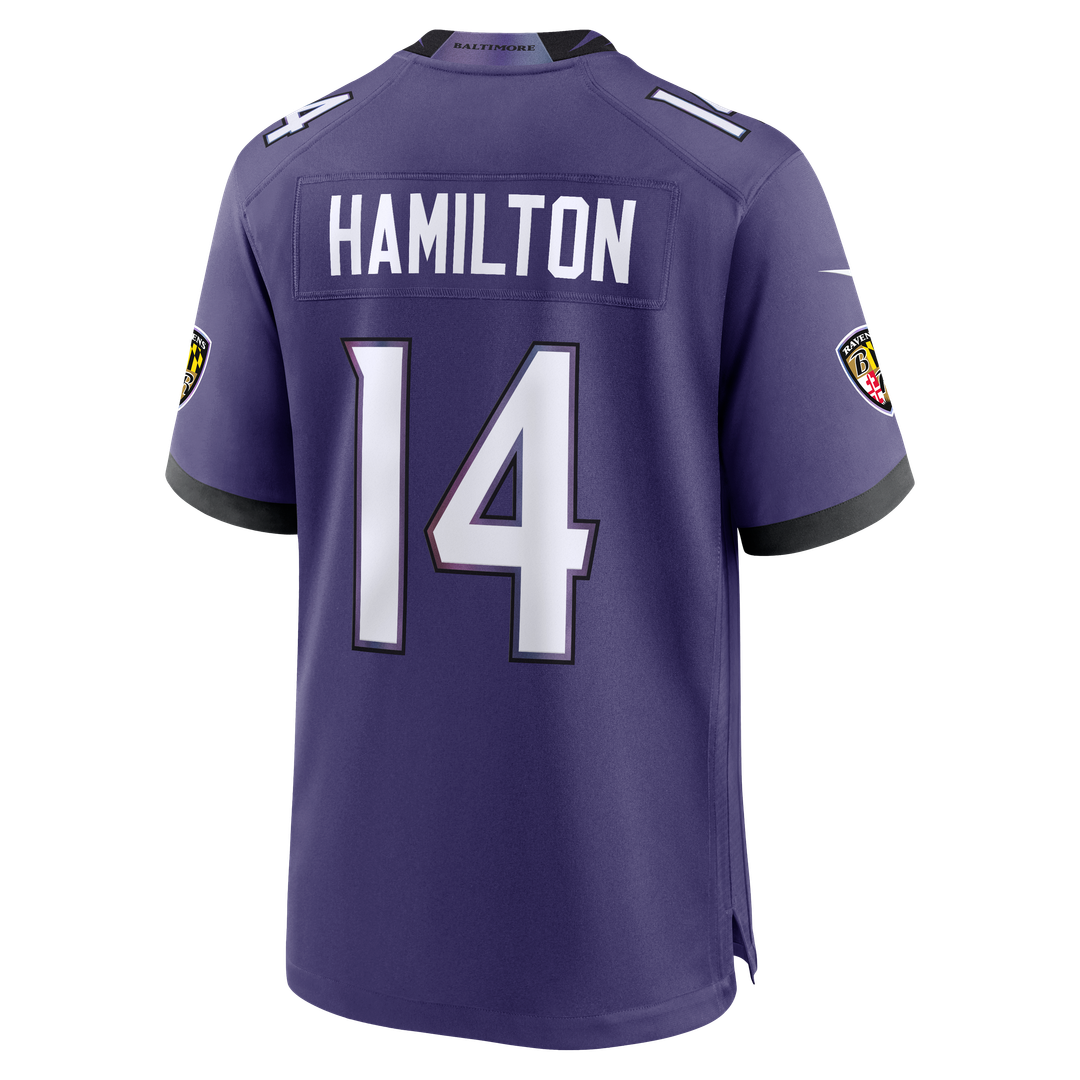 Men's Nike Baltimore Ravens Kyle Hamilton Purple Team Game NFL Jersey