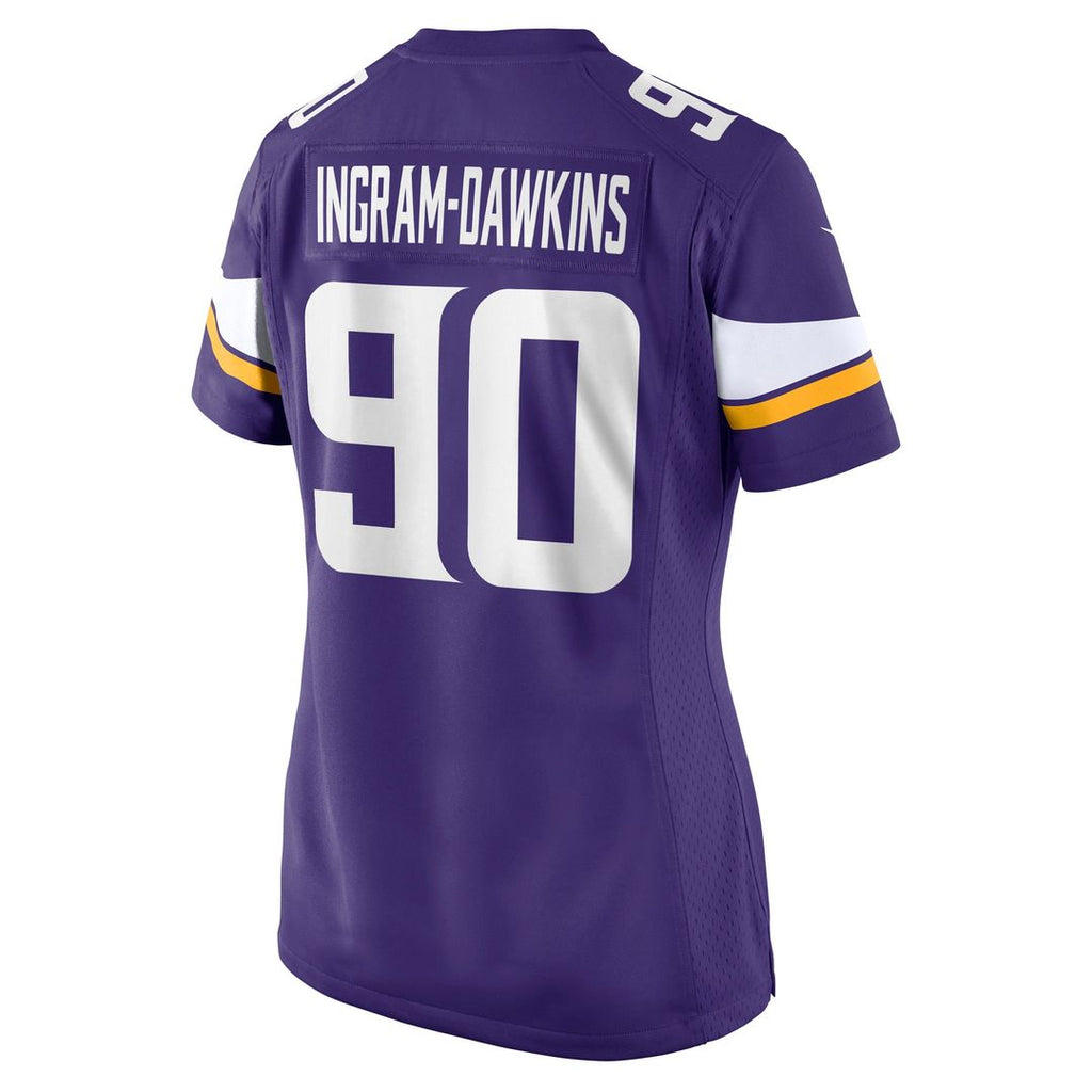 Women's Nike Minnesota Vikings Tyrion Ingram-Dawkins Purple Team Game NFL Jersey