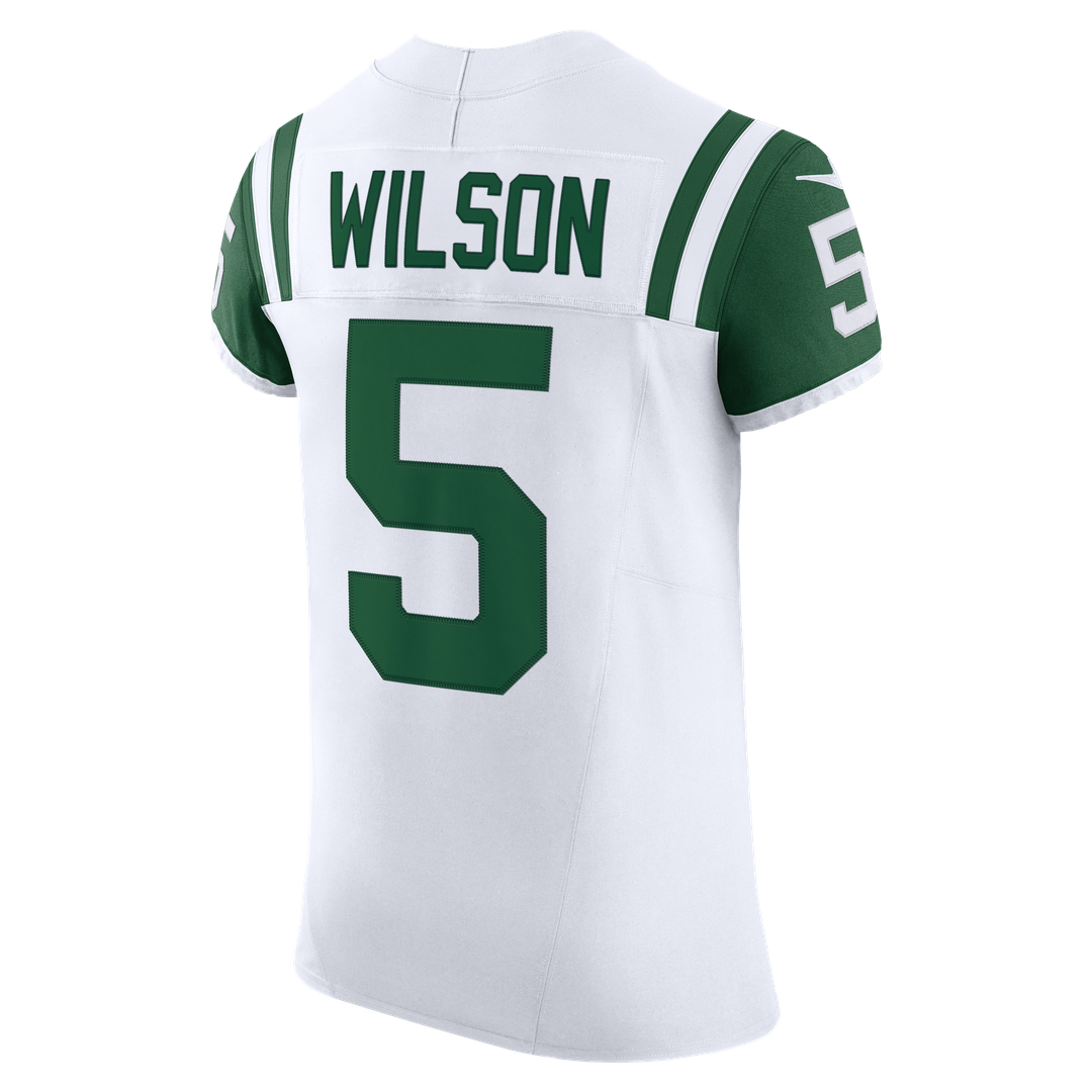 Men's Nike New York Jets Garrett Wilson White Classic Alternate Vapor F.U.S.E. Elite NFL Jersey