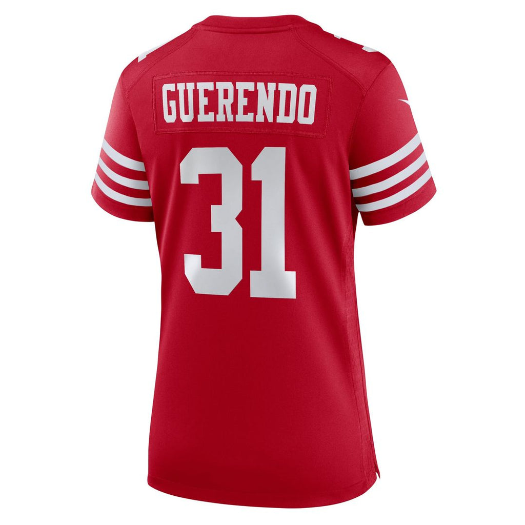Women's Nike San Francisco 49ers Isaac Guerendo Scarlet Team Game NFL Jersey