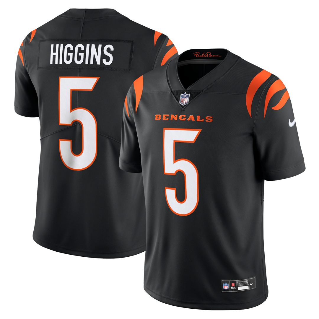 Men's Nike Cincinnati Bengals Tee Higgins White Vapor Untouchable Limited NFL Jersey