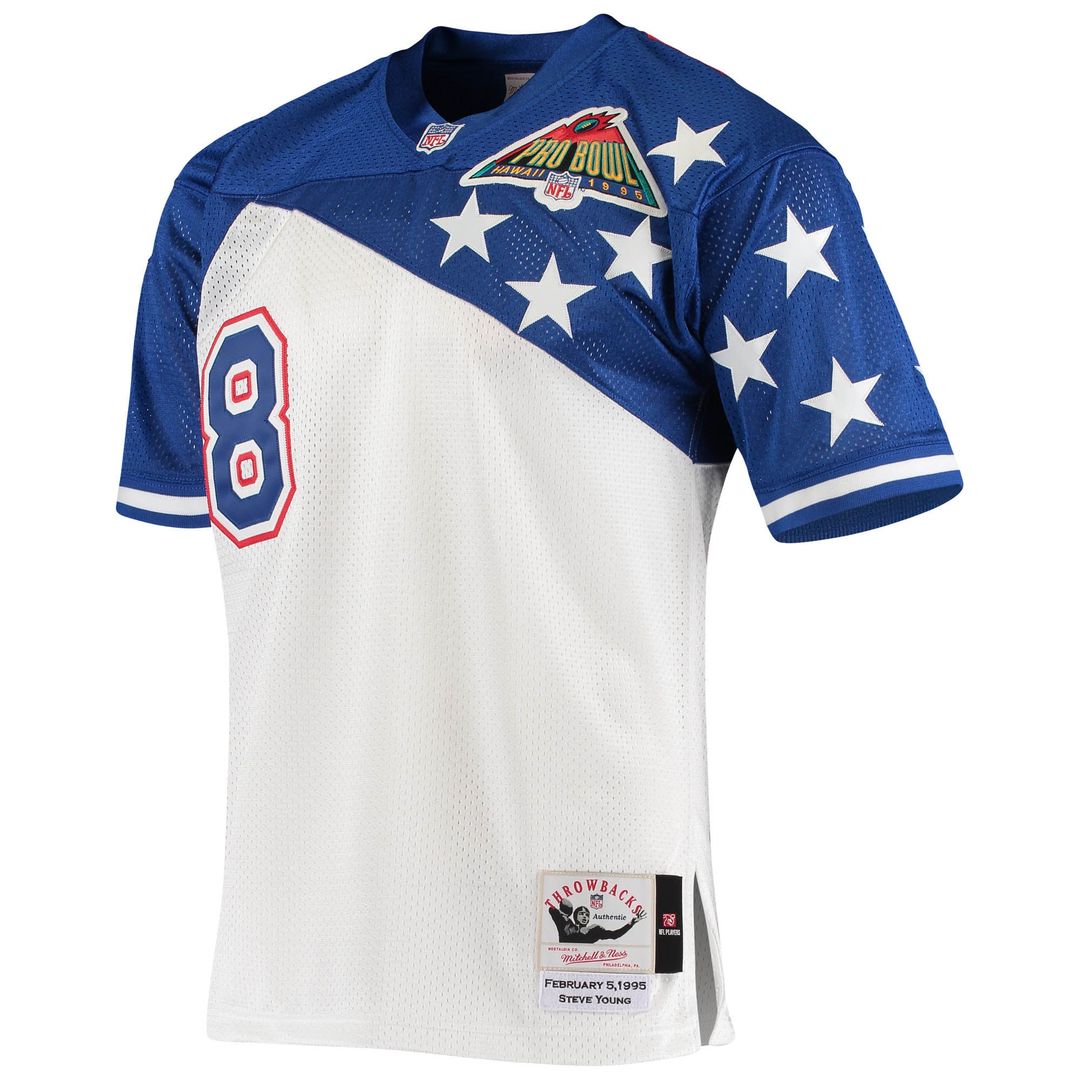 Men's Mitchell & Ness San Francisco 49ers White/Blue Steve Young NFC 1994 Pro Bowl Authentic NFL Jersey