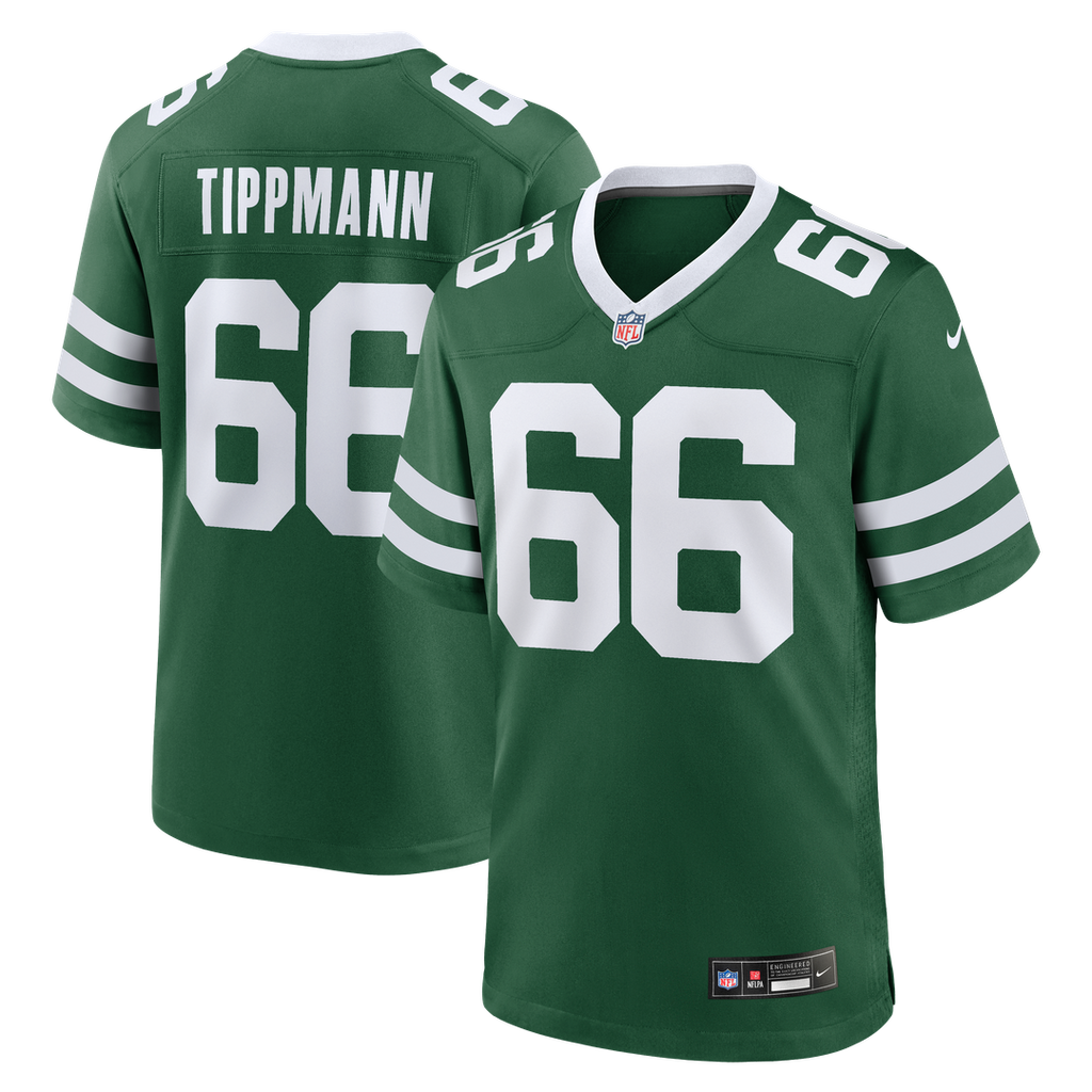 Men's Nike New York Jets Joe Tippmann Legacy Green Team Game NFL Jersey