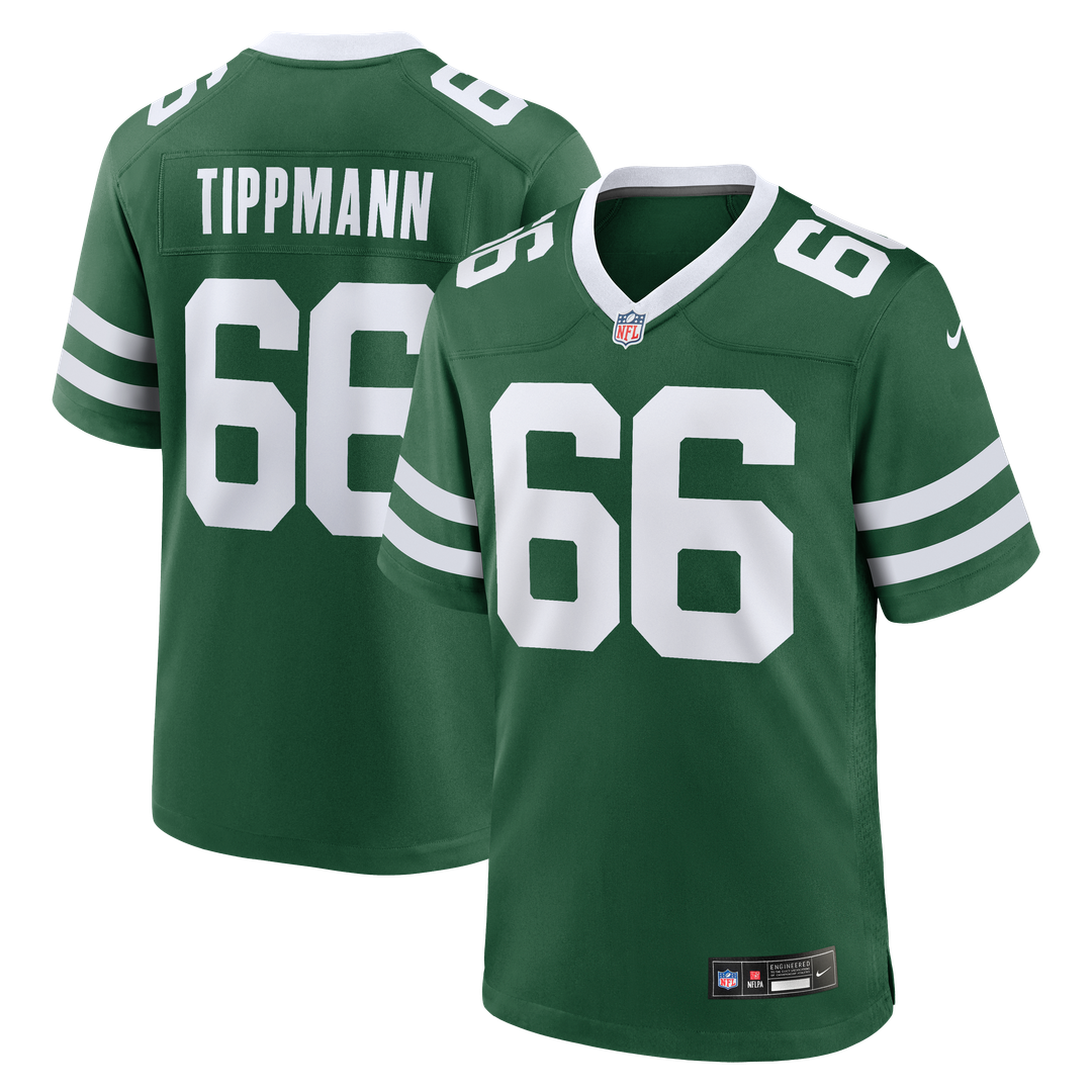 Men's Nike New York Jets Joe Tippmann Legacy Green Team Game NFL Jersey