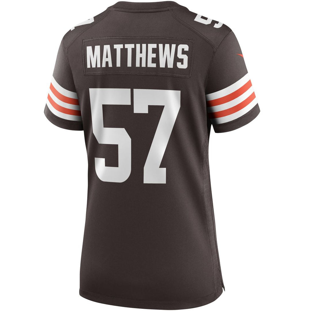 Women's Nike Cleveland Browns Clay Matthews Brown Game Retired Player NFL Jersey