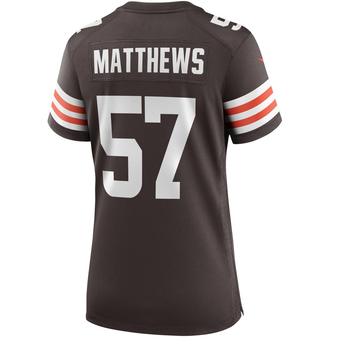 Women's Nike Cleveland Browns Clay Matthews Brown Game Retired Player NFL Jersey