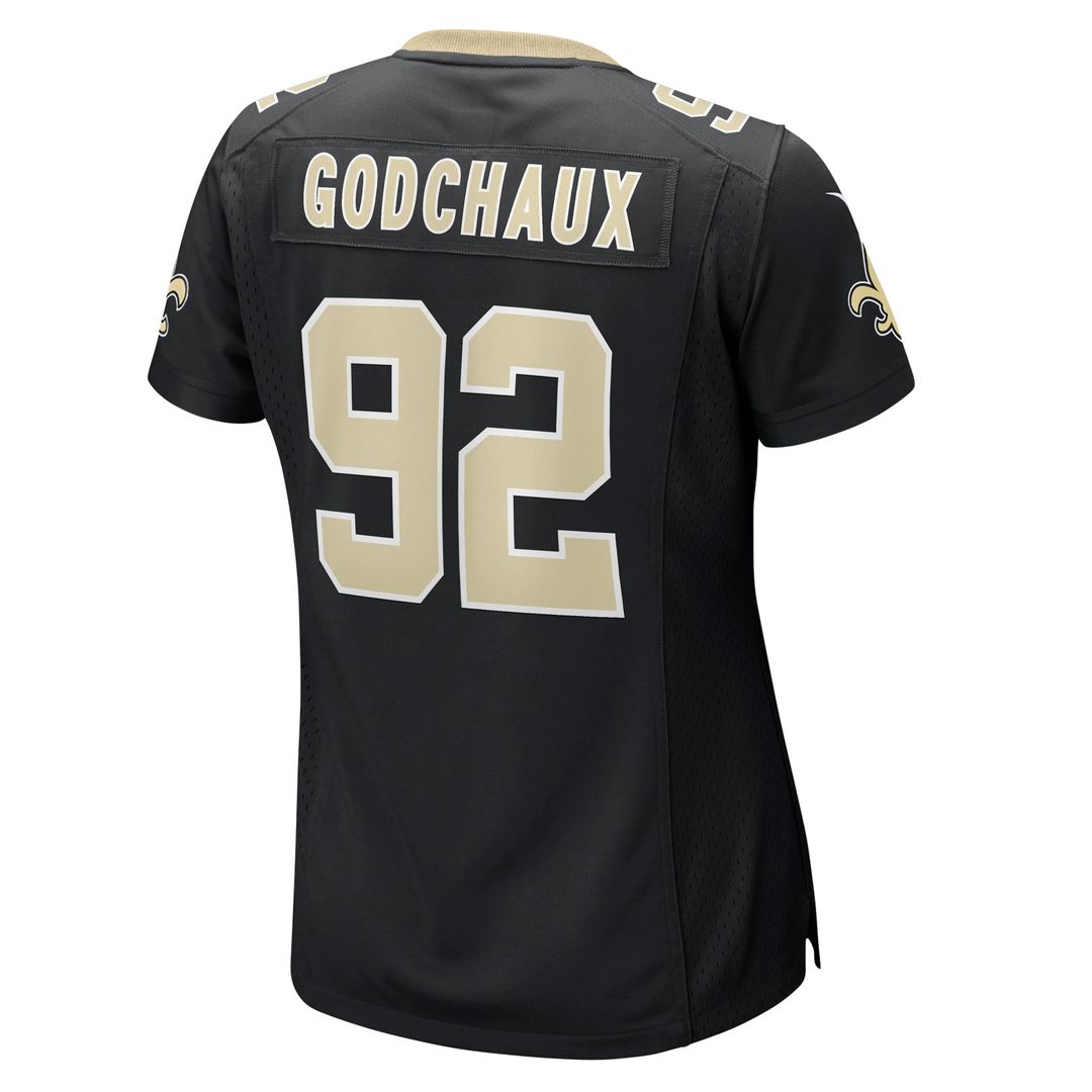 Women's Nike New Orleans Saints Davon Godchaux Black Team Game NFL Jersey