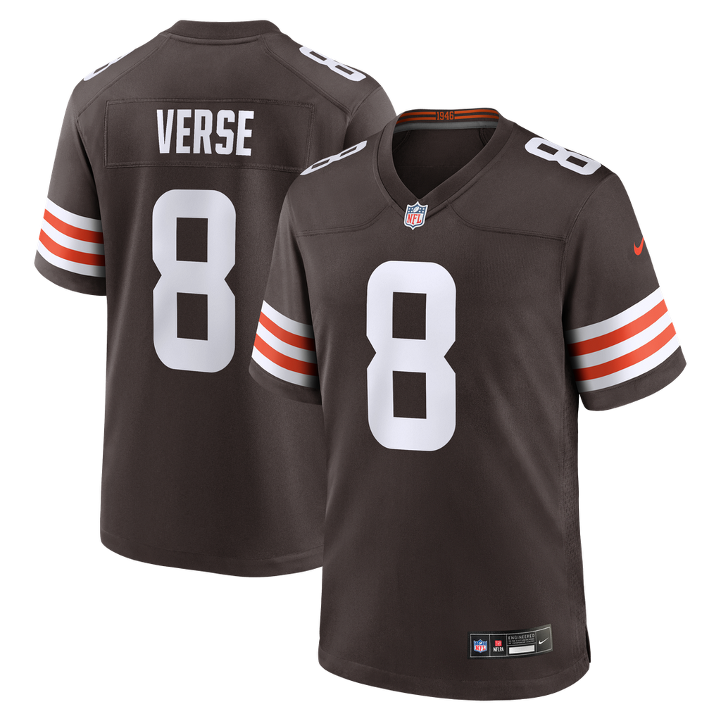 Men's Nike Cleveland Browns Jared Verse Brown Team Game NFL Jersey
