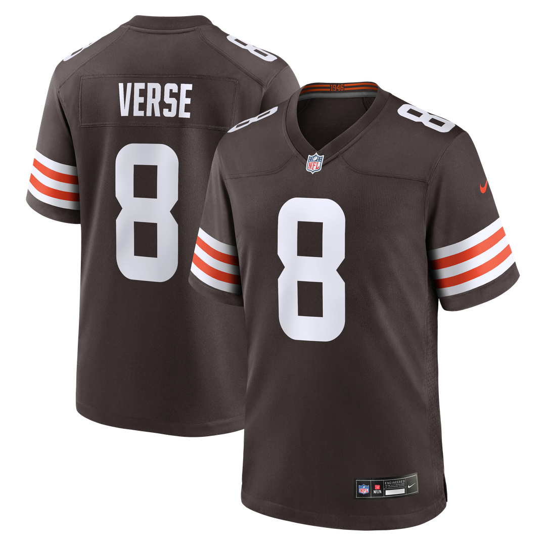 Men's Nike Cleveland Browns Jared Verse Brown Team Game NFL Jersey