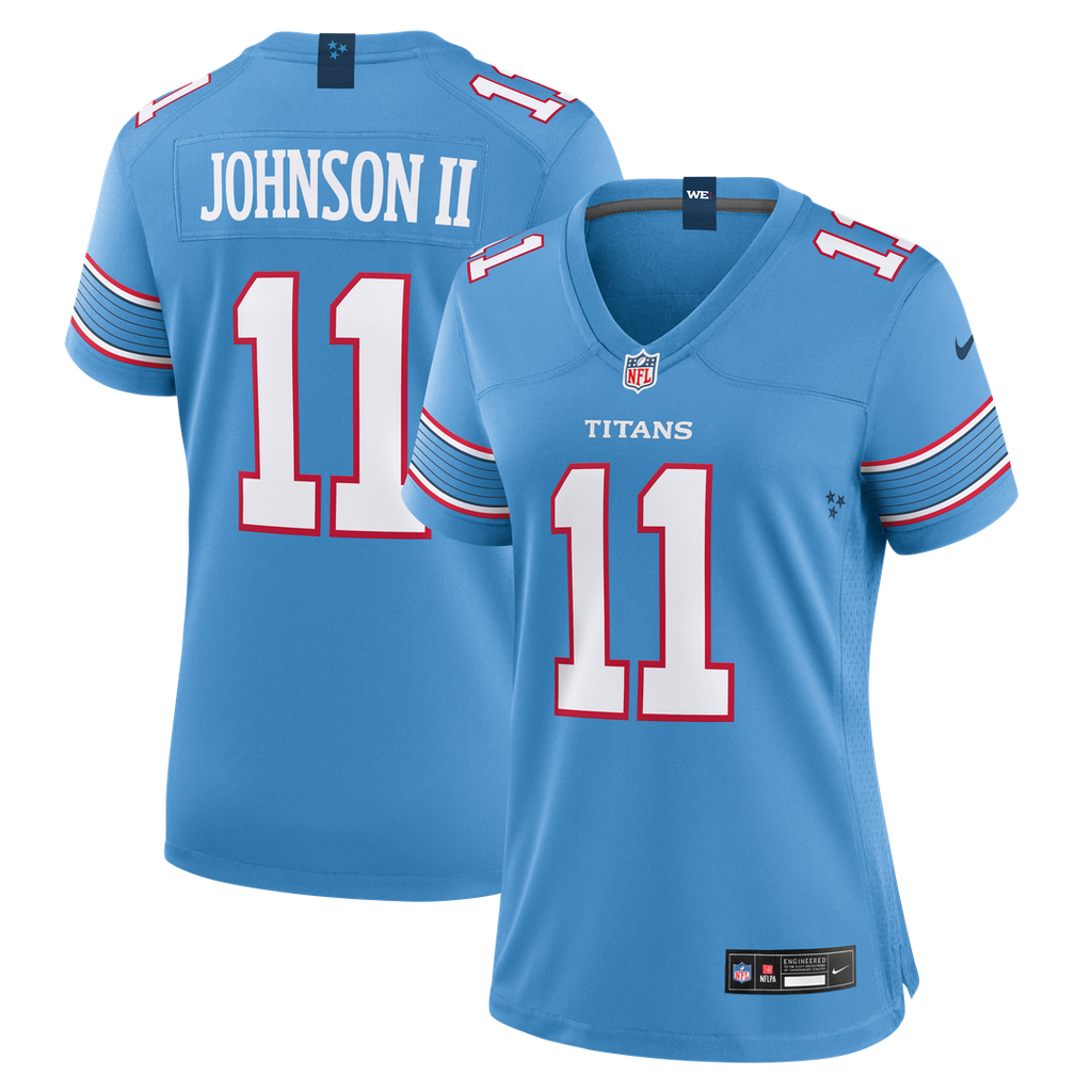 Women's Nike Tennessee Titans Jermaine Johnson II Light Blue Team Game NFL Jersey
