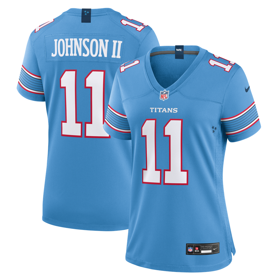 Women's Nike Tennessee Titans Jermaine Johnson II Light Blue Team Game NFL Jersey