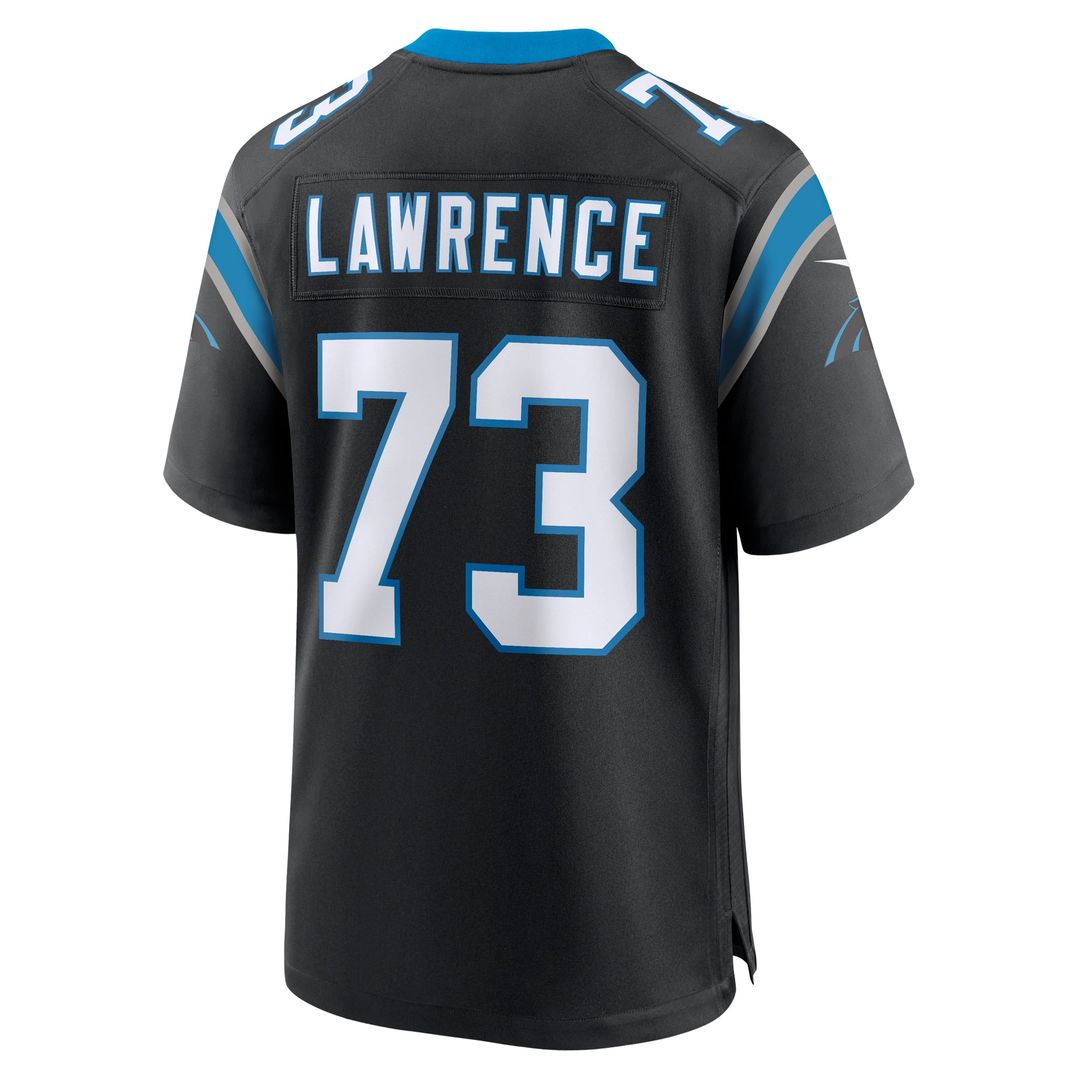 Men's Nike Carolina Panthers Rashard Lawrence Black Game NFL Jersey