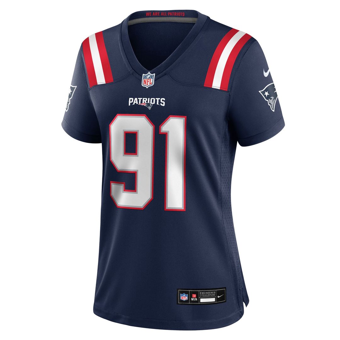 Women's Nike New England Patriots Elijah Ponder Navy Team Game NFL Jersey