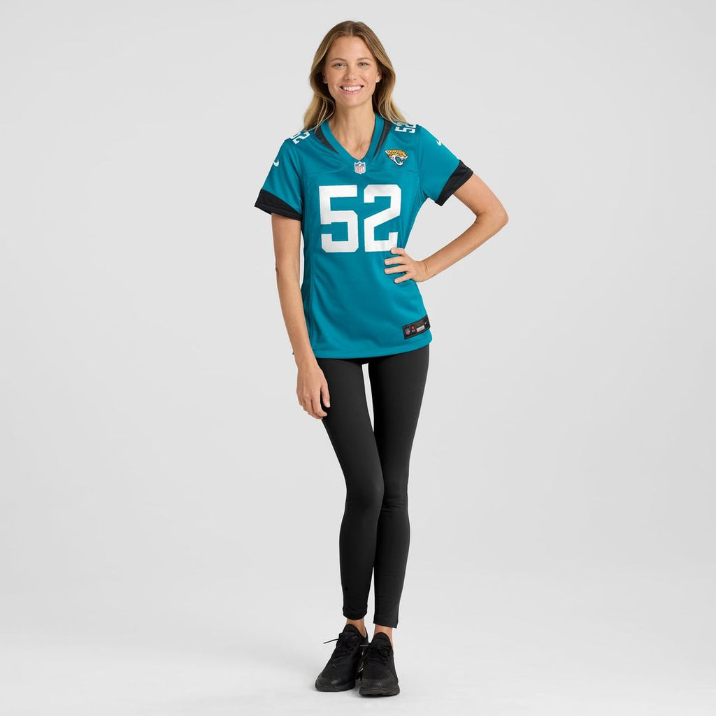 Women's Nike Jacksonville Jaguars DaVon Hamilton Teal Game NFL Jersey