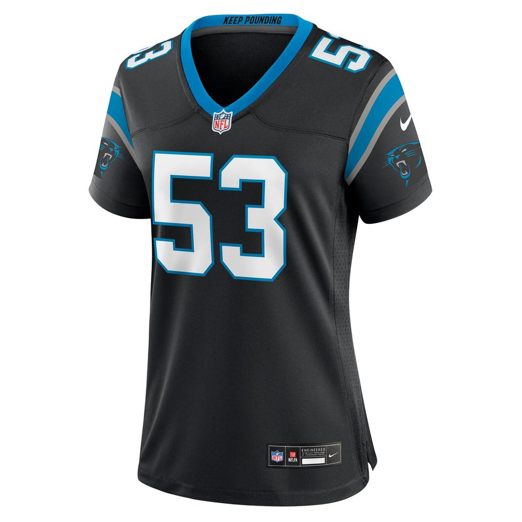 Women's Nike Carolina Panthers Claudin Cherelus Black Team Game NFL Jersey