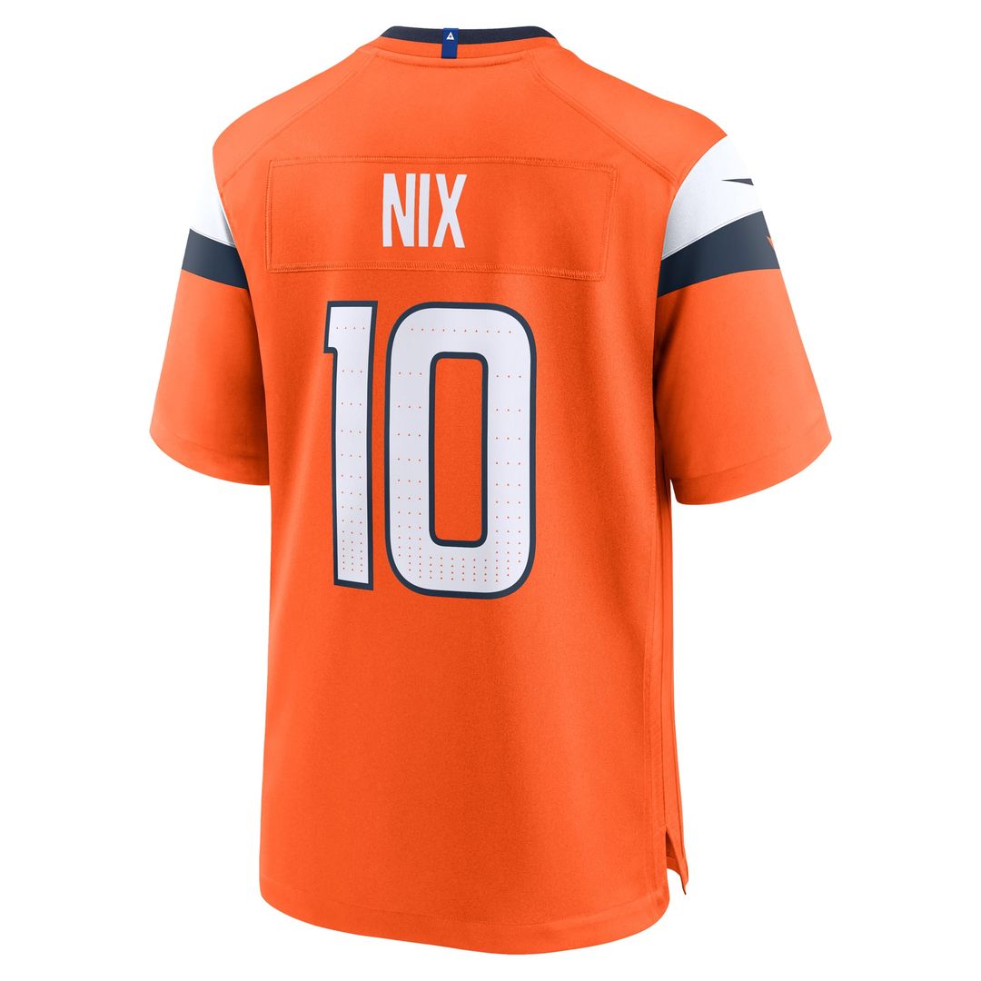 Men's Nike Denver Broncos Bo Nix Orange Player Game NFL Jersey