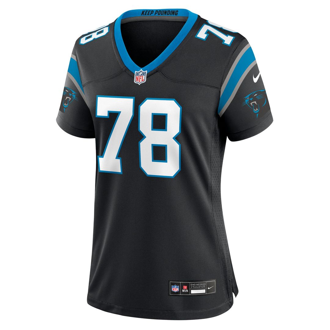 Women's Nike Carolina Panthers Popo Aumavae Black Team Game NFL Jersey