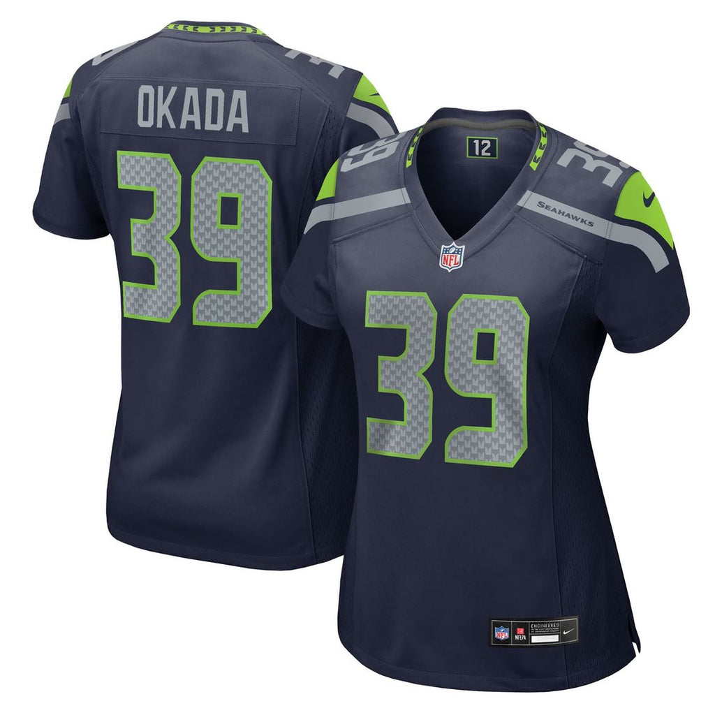 Women's Nike Seattle Seahawks Ty Okada College Navy Team Game NFL Jersey