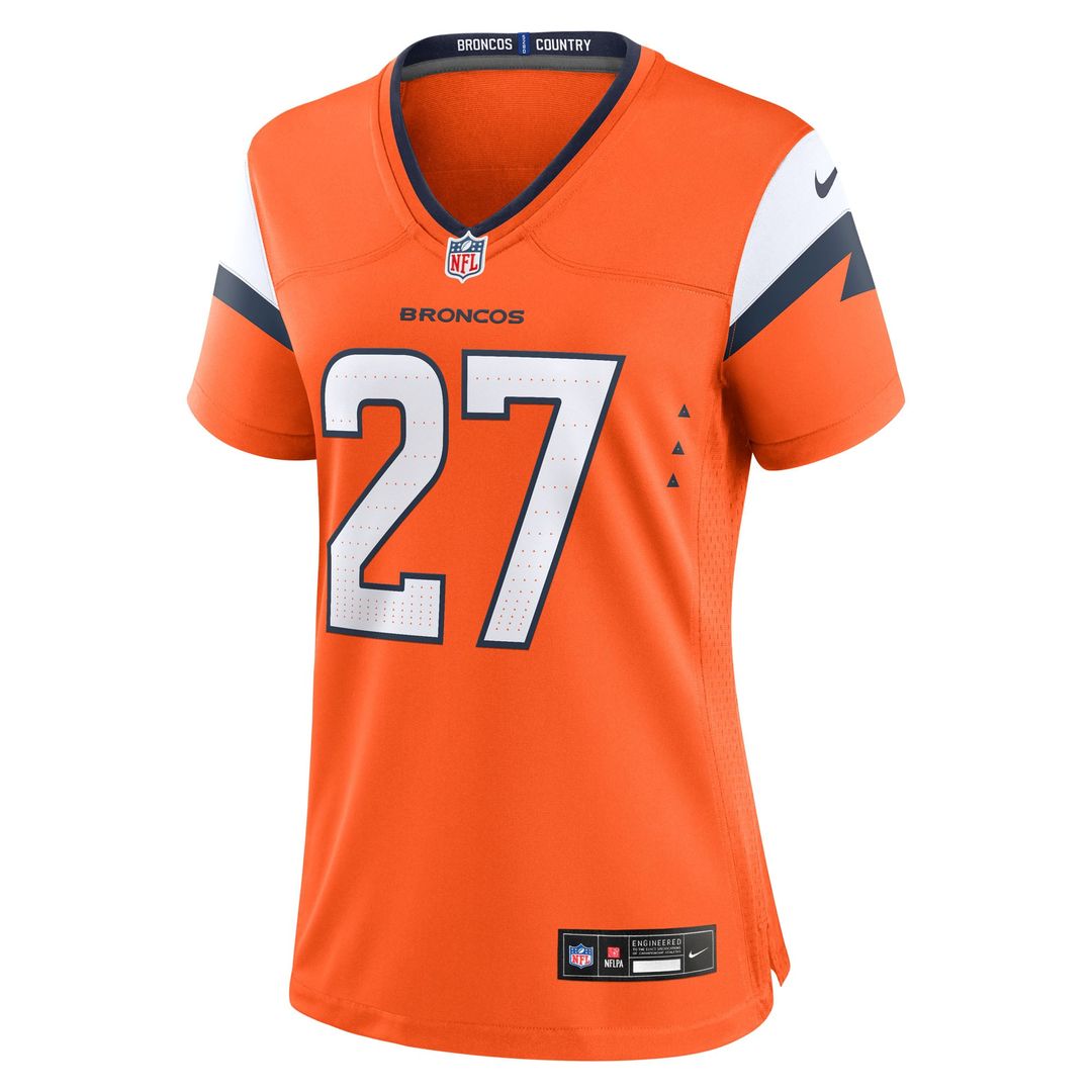 Women's Nike Denver Broncos J.K. Dobbins Orange Team Game NFL Jersey