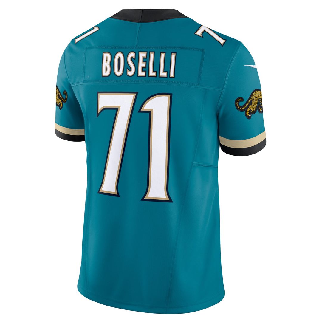 Men's Nike Jacksonville Jaguars Tony Boselli Teal Prowler Throwback Vapor F.U.S.E. Limited Retired Player NFL Jersey