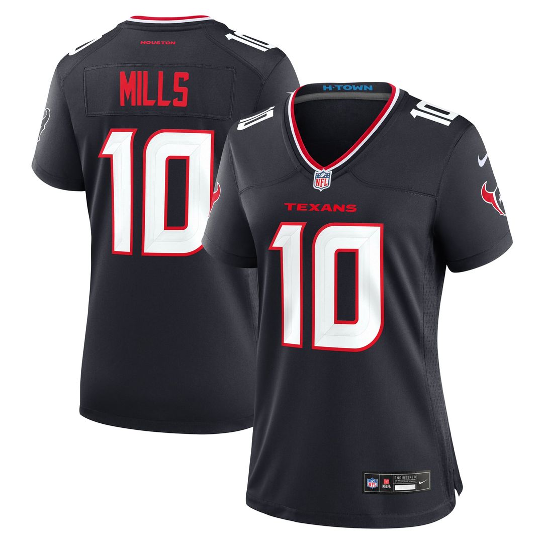 Women's Nike Houston Texans Davis Mills Navy Team Game NFL Jersey