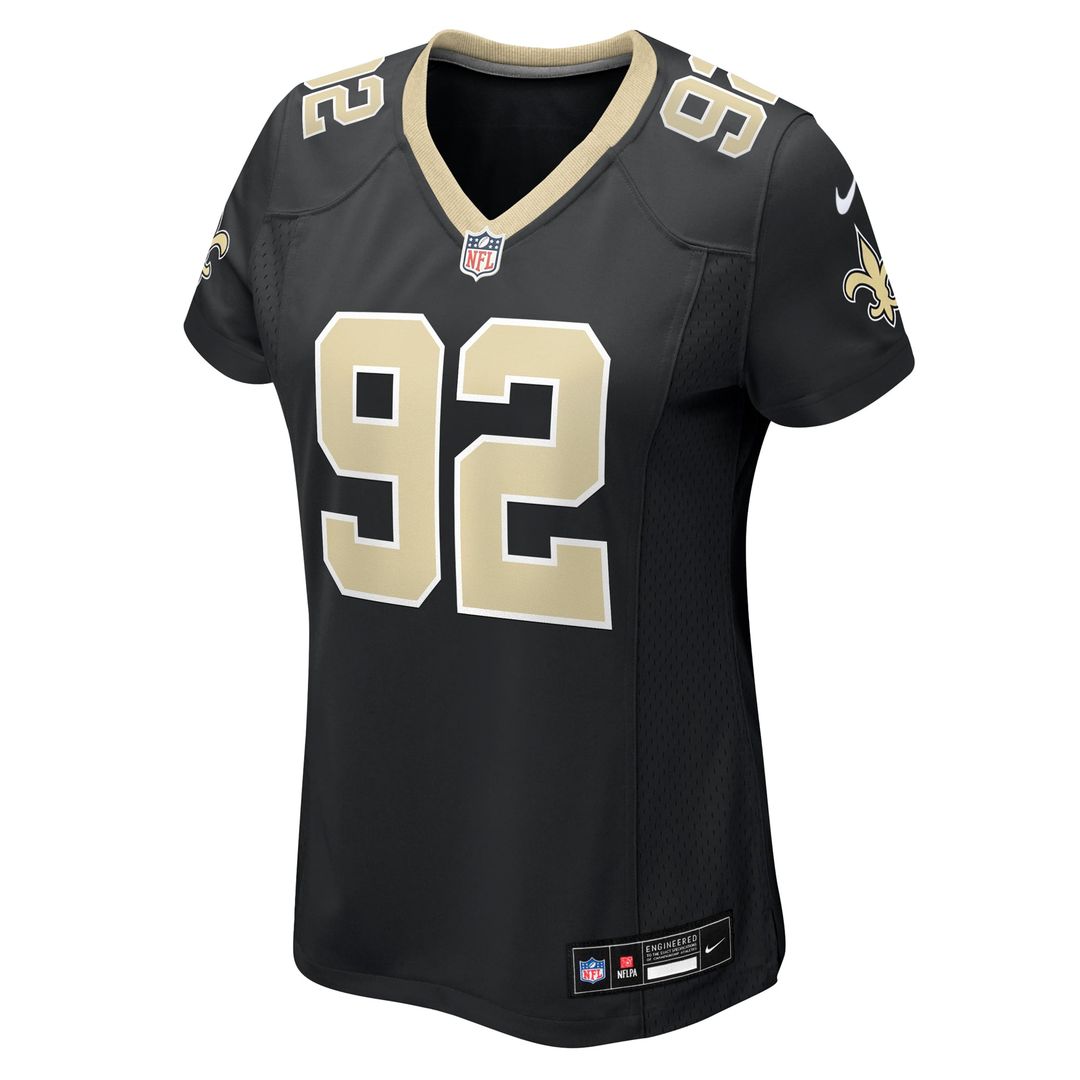 Women's Nike New Orleans Saints Davon Godchaux Black Team Game NFL Jersey