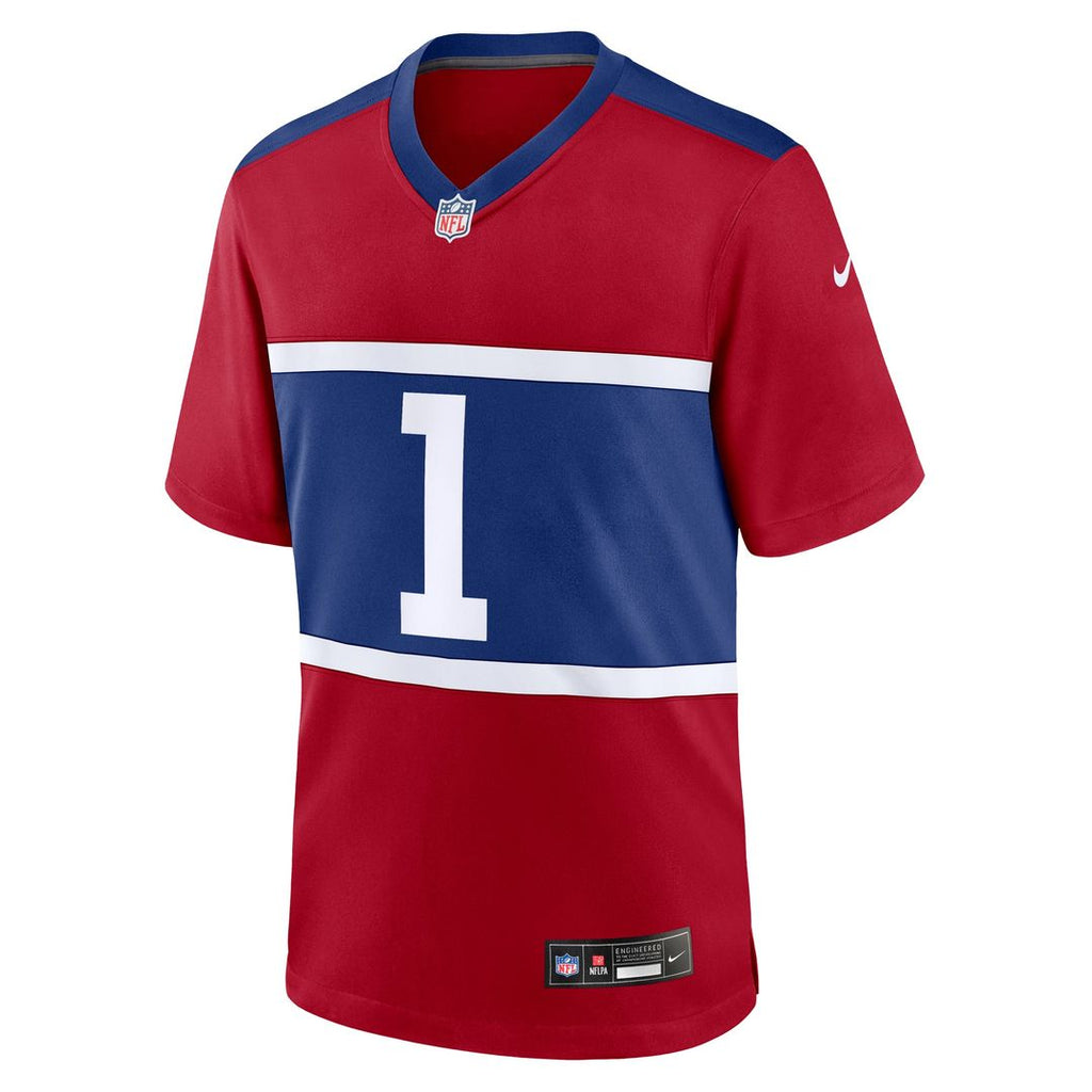 Men's Nike New York Giants Malik Nabers Royal Player Game NFL Jersey