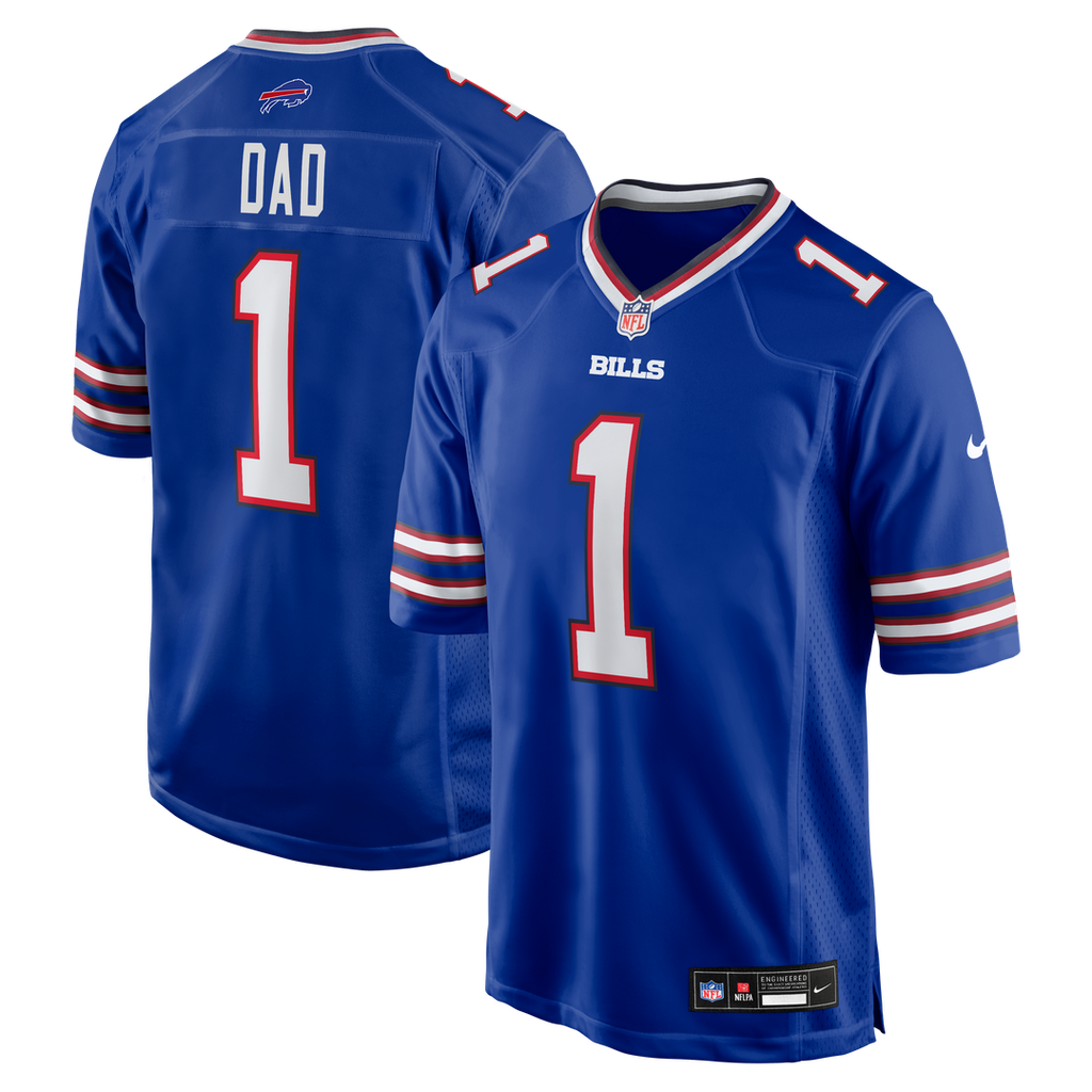 Men's Nike Buffalo Bills Number 1 Dad Royal Game NFL Jersey