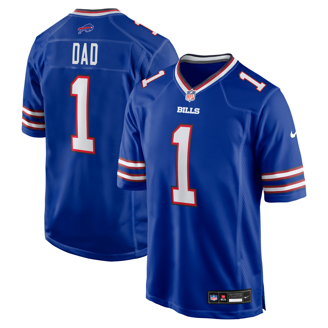 Men's Nike Buffalo Bills Number 1 Dad Royal Game NFL Jersey