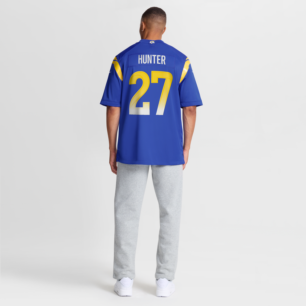 Men's Nike Los Angeles Rams Jarquez Hunter Royal Team Game NFL Jersey