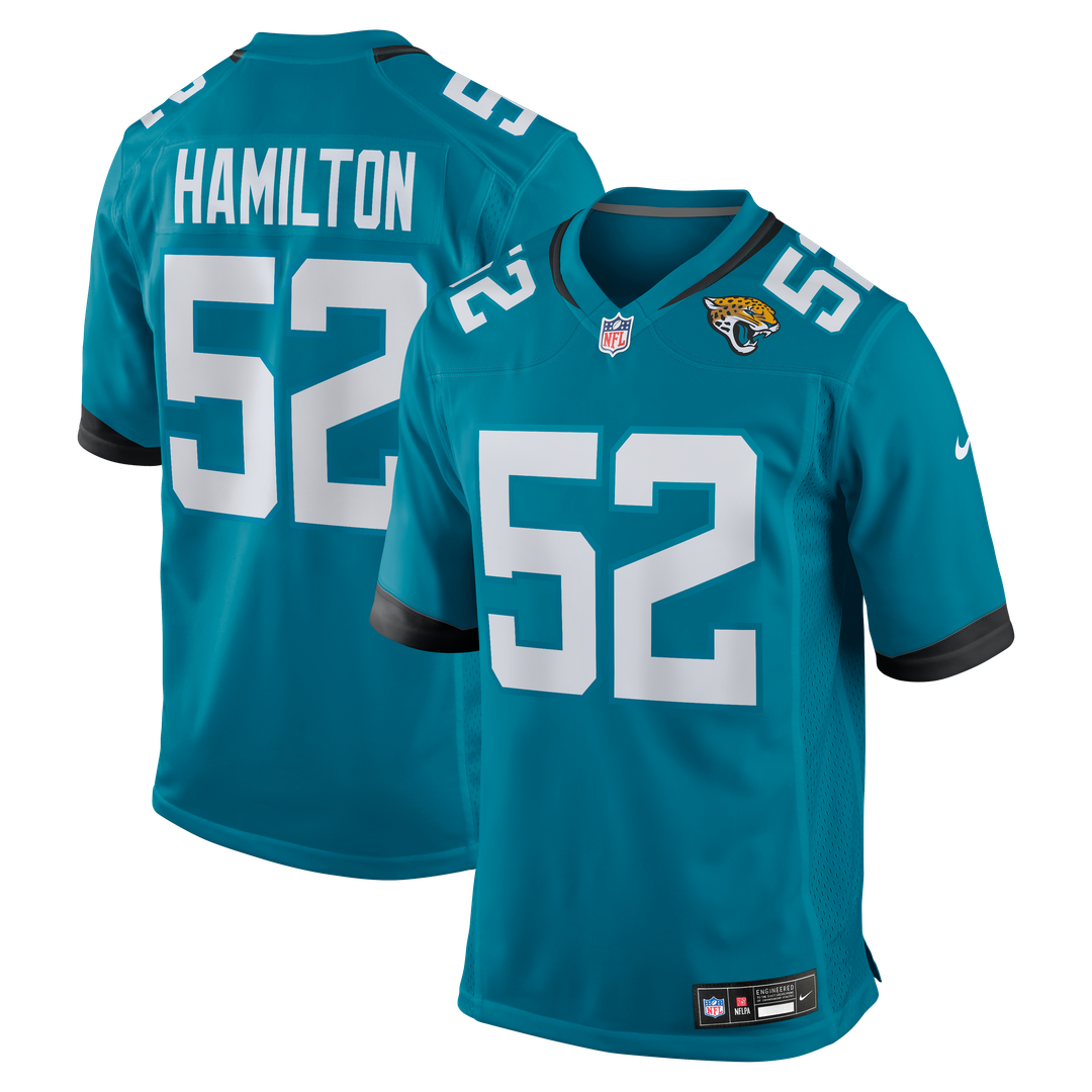 Men's Nike Jacksonville Jaguars DaVon Hamilton Black Game NFL Jersey